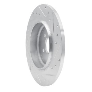 Mercedes-Benz ML430 Brake Rotor (1) - Rear Left - R1 Concepts - Drilled & Slotted - Silver - `00-`05